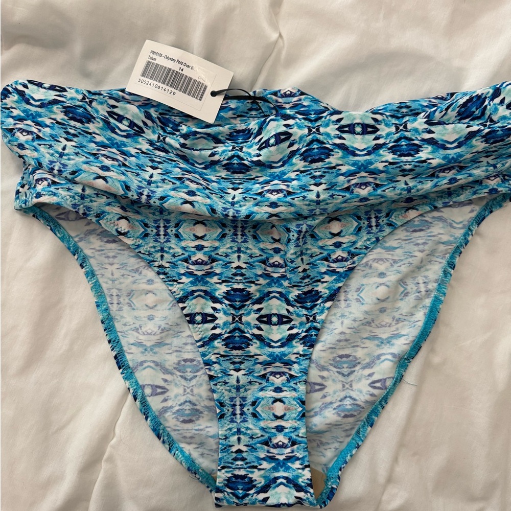 Blue Patterned Bikini Bottoms